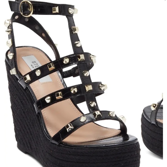Steven By Steve Madden Shoes - Steven Cage Studded Black Espadrilles
